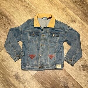 ‼️SALE‼️ cotton on kids Superman Denim Jacket with texture Collar